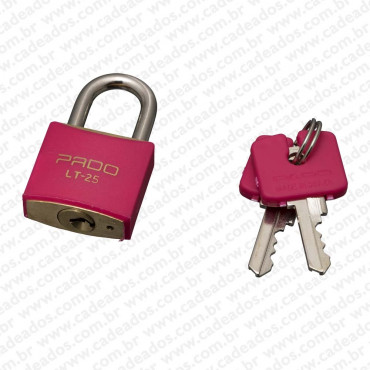 Cadeado Pado Color 25 mm Margenta com duas chaves
