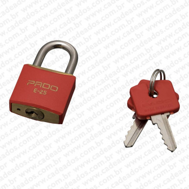 Cadeado Pado Color 25 mm Vermelho com 2 chaves
