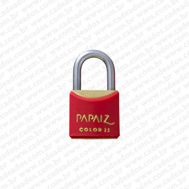 Cadeado Papaiz Color Vermelho 25 mm