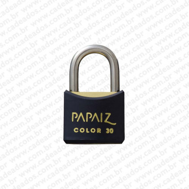 Cadeado Papaiz Color Preto 30 mm