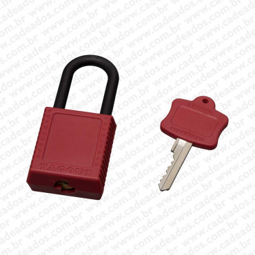 Cadeado Tagout Corpo e Haste Plastico Vermelho