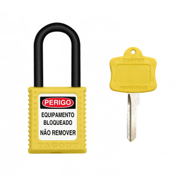 Cadeado Tagout Plástico 40mm Amarelo