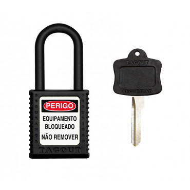 Cadeado Tagout Plástico 40mm Preto
