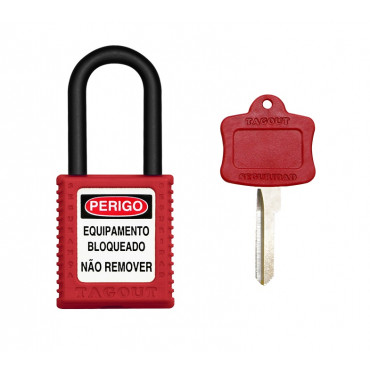 Cadeado Tagout Plástico 40mm Vermelho