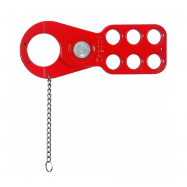 Garra Metálica de Bloqueio Tagout de 25,4 mm com Corrente de Aço 20cm – 1 ½"