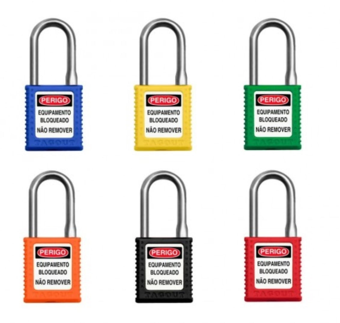 Cadeado De Bloqueio Pl stico Tagout Haste A o Inox 4 5 Mm X 38 Mm